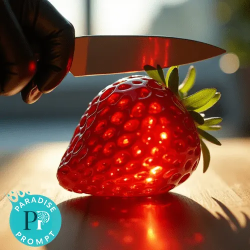 Vídeo con instrucciones para cortar fruta con IA